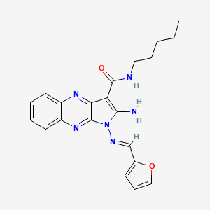 (E)-2-amino-1-((furan-2-ylmethylene)amino)-N-pentyl-1H-pyrrolo[2,3-b]quinoxaline-3-carboxamide