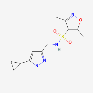N-((5-cyclopropyl-1-methyl-1H-pyrazol-3-yl)methyl)-3,5-dimethylisoxazole-4-sulfonamide