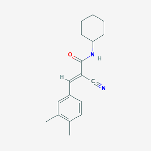 molecular formula C18H22N2O B2670127 (E)-2-cyano-N-cyclohexyl-3-(3,4-dimethylphenyl)prop-2-enamide CAS No. 1181469-12-4