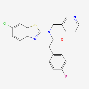 molecular formula C21H15ClFN3OS B2670134 N-(6-氯苯并[d]噻唑-2-基)-2-(4-氟苯基)-N-(吡啶-3-基甲基)乙酰胺 CAS No. 920208-37-3