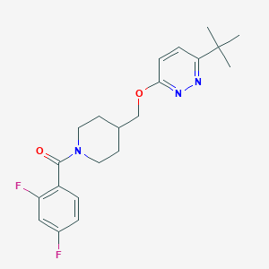 molecular formula C21H25F2N3O2 B2670152 [4-[(6-Tert-butylpyridazin-3-yl)oxymethyl]piperidin-1-yl]-(2,4-difluorophenyl)methanone CAS No. 2320463-56-5