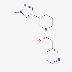 molecular formula C16H20N4O B2670158 1-(3-(1-甲基-1H-吡唑-4-基)哌啶-1-基)-2-(吡啶-3-基)乙酸酮 CAS No. 2309555-63-1