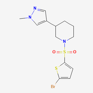 molecular formula C13H16BrN3O2S2 B2670163 1-(5-Bromothiophen-2-yl)sulfonyl-3-(1-methylpyrazol-4-yl)piperidine CAS No. 2320861-44-5