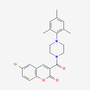 molecular formula C23H23BrN2O3 B2670167 6-bromo-3-[4-(2,4,6-trimethylphenyl)piperazine-1-carbonyl]-2H-chromen-2-one CAS No. 886128-55-8