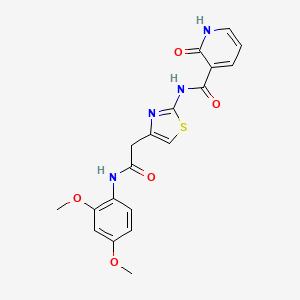 molecular formula C19H18N4O5S B2670169 N-(4-(2-((2,4-dimethoxyphenyl)amino)-2-oxoethyl)thiazol-2-yl)-2-oxo-1,2-dihydropyridine-3-carboxamide CAS No. 946258-30-6