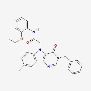 molecular formula C28H26N4O3 B2670172 2-(3-benzyl-8-methyl-4-oxo-3H-pyrimido[5,4-b]indol-5(4H)-yl)-N-(2-ethoxyphenyl)acetamide CAS No. 1189720-29-3