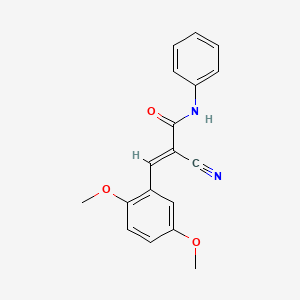 molecular formula C18H16N2O3 B2670175 (2E)-2-氰基-3-(2,5-二甲氧基苯基)-N-苯基丙烯酰胺 CAS No. 344949-59-3