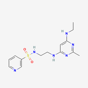 molecular formula C14H20N6O2S B2670182 N-(2-((6-(ethylamino)-2-methylpyrimidin-4-yl)amino)ethyl)pyridine-3-sulfonamide CAS No. 1207031-56-8