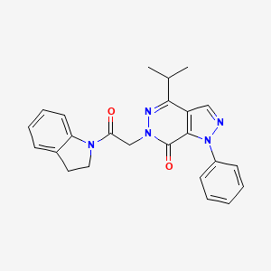 molecular formula C24H23N5O2 B2670184 6-(2-(indolin-1-yl)-2-oxoethyl)-4-isopropyl-1-phenyl-1H-pyrazolo[3,4-d]pyridazin-7(6H)-one CAS No. 955816-91-8