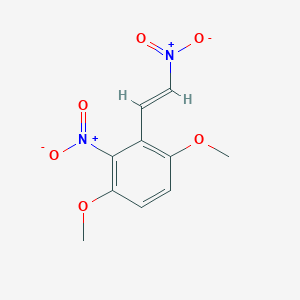 molecular formula C10H10N2O6 B2670197 1,4-dimethoxy-2-nitro-3-[(E)-2-nitroethenyl]benzene CAS No. 143814-63-5