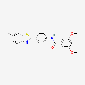 molecular formula C23H20N2O3S B2670198 3,5-二甲氧基-N-[4-(6-甲基-1,3-苯并噻唑-2-基)苯基]苯甲酰胺 CAS No. 328271-18-7