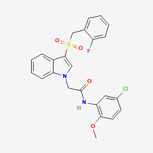 N-(5-chloro-2-methoxyphenyl)-2-(3-((2-fluorobenzyl)sulfonyl)-1H-indol-1-yl)acetamide