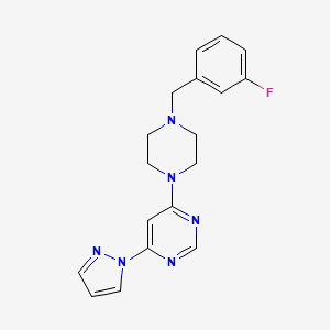 4-{4-[(3-fluorophenyl)methyl]piperazin-1-yl}-6-(1H-pyrazol-1-yl)pyrimidine