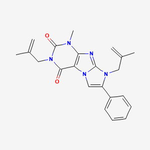 molecular formula C22H23N5O2 B2670207 4-Methyl-2,6-bis(2-methylprop-2-enyl)-7-phenylpurino[7,8-a]imidazole-1,3-dione CAS No. 919023-75-9