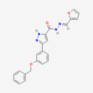 (E)-3-(3-(benzyloxy)phenyl)-N'-(furan-2-ylmethylene)-1H-pyrazole-5-carbohydrazide
