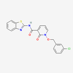 molecular formula C20H14ClN3O3S B2670213 N-(benzo[d]thiazol-2-yl)-1-((3-chlorobenzyl)oxy)-2-oxo-1,2-dihydropyridine-3-carboxamide CAS No. 852366-13-3