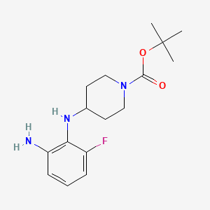 molecular formula C16H24FN3O2 B2670214 叔丁基-4-(2-氨基-6-氟苯基氨基)哌嗪-1-甲酸酯 CAS No. 1004304-06-6