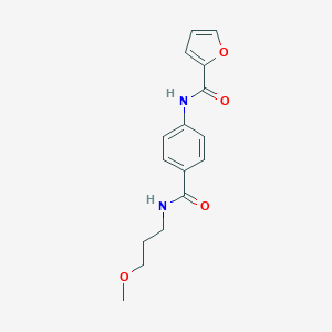 molecular formula C16H18N2O4 B267022 N-(4-{[(3-methoxypropyl)amino]carbonyl}phenyl)-2-furamide 