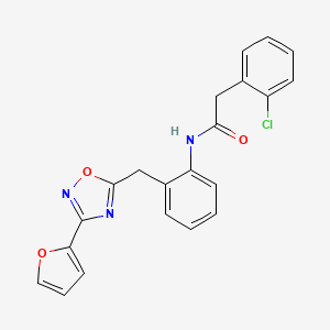 molecular formula C21H16ClN3O3 B2670222 2-(2-chlorophenyl)-N-(2-((3-(furan-2-yl)-1,2,4-oxadiazol-5-yl)methyl)phenyl)acetamide CAS No. 1798018-88-8