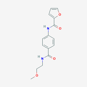 molecular formula C15H16N2O4 B267023 N-(4-{[(2-methoxyethyl)amino]carbonyl}phenyl)-2-furamide 
