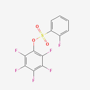 molecular formula C12H4F6O3S B2670232 2,3,4,5,6-Pentafluorophenyl 2-fluorobenzenesulfonate CAS No. 885950-35-6