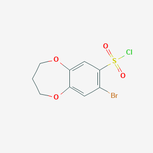 molecular formula C9H8BrClO4S B2670250 8-Bromo-3,4-dihydro-2H-1,5-benzodioxepine-7-sulfonyl chloride CAS No. 953740-14-2