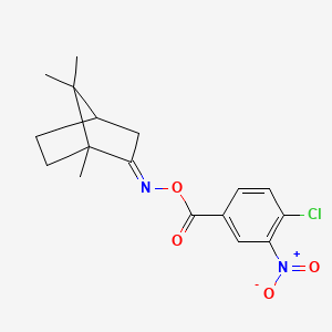 molecular formula C17H19ClN2O4 B2670265 (4-chloro-3-nitrophenyl)({[(2E)-1,7,7-trimethylbicyclo[2.2.1]hept-2-ylidene]amino}oxy)methanone CAS No. 613659-87-3