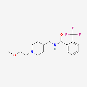 molecular formula C17H23F3N2O2 B2670271 N-((1-(2-methoxyethyl)piperidin-4-yl)methyl)-2-(trifluoromethyl)benzamide CAS No. 953930-68-2