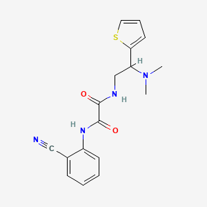 molecular formula C17H18N4O2S B2670273 N1-(2-氰基苯基)-N2-(2-(二甲基氨基)-2-(噻吩-2-基)乙基)草酰胺 CAS No. 941870-69-5