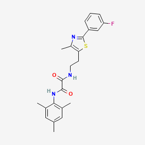 molecular formula C23H24FN3O2S B2670279 N1-(2-(2-(3-fluorophenyl)-4-methylthiazol-5-yl)ethyl)-N2-mesityloxalamide CAS No. 895778-61-7