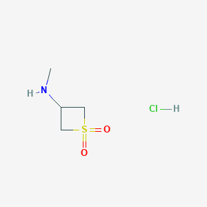 molecular formula C4H10ClNO2S B2670286 3-(甲基氨基)-1lambda6-硫代环戊二烯-1,1-二酮盐酸盐 CAS No. 2044712-90-3