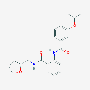 molecular formula C22H26N2O4 B267029 2-[(3-isopropoxybenzoyl)amino]-N-(tetrahydro-2-furanylmethyl)benzamide 