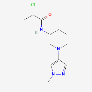 molecular formula C12H19ClN4O B2670295 2-Chloro-N-[1-(1-methylpyrazol-4-yl)piperidin-3-yl]propanamide CAS No. 2411283-99-1