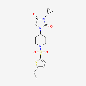 molecular formula C17H23N3O4S2 B2670297 3-环丙基-1-{1-[(5-乙基噻吩-2-基)磺酰]哌啶-4-基}咪唑烷-2,4-二酮 CAS No. 2097911-45-8