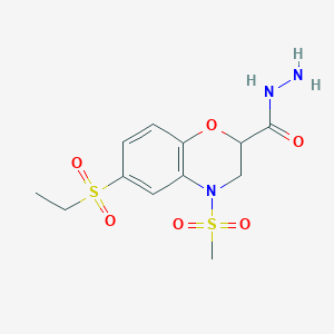 6-(ethylsulfonyl)-4-(methylsulfonyl)-3,4-dihydro-2H-1,4-benzoxazine-2-carbohydrazide