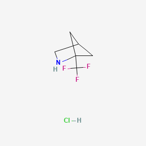 molecular formula C6H9ClF3N B2670313 1-(Trifluoromethyl)-2-azabicyclo[2.1.1]hexane hydrochloride CAS No. 1955505-59-5