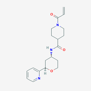 molecular formula C19H25N3O3 B2670317 1-Prop-2-enoyl-N-[(2R,4R)-2-pyridin-2-yloxan-4-yl]piperidine-4-carboxamide CAS No. 2361842-72-8