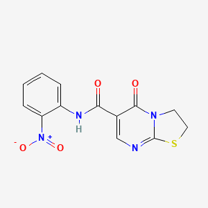 molecular formula C13H10N4O4S B2670318 N-(2-nitrophenyl)-5-oxo-3,5-dihydro-2H-thiazolo[3,2-a]pyrimidine-6-carboxamide CAS No. 532965-44-9