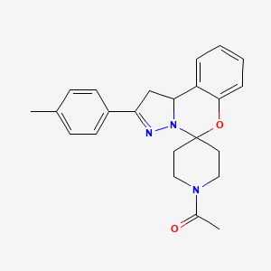 molecular formula C23H25N3O2 B2670319 1-(2-(对甲苯基)-1,10b-二氢螺[苯并[e]吡唑并[1,5-c][1,3]噁嗪-5,4'-哌啶]-1'-基)乙酮 CAS No. 840477-74-9