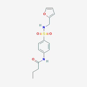 molecular formula C15H18N2O4S B267032 N-(4-{[(2-furylmethyl)amino]sulfonyl}phenyl)butanamide 