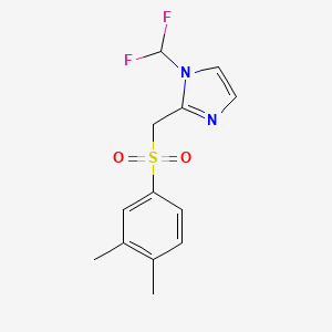 molecular formula C13H14F2N2O2S B2670324 1-(Difluoromethyl)-2-[(3,4-dimethylphenyl)sulfonylmethyl]imidazole CAS No. 1935800-70-6