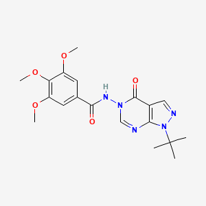 molecular formula C19H23N5O5 B2670330 N-(1-(tert-butyl)-4-oxo-1H-pyrazolo[3,4-d]pyrimidin-5(4H)-yl)-3,4,5-trimethoxybenzamide CAS No. 899945-20-1