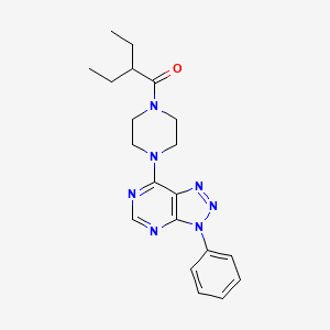 molecular formula C20H25N7O B2670333 2-乙基-1-(4-(3-苯基-3H-[1,2,3]三唑并[4,5-d]嘧啶-7-基)哌嗪-1-基)丁酮 CAS No. 920217-88-5