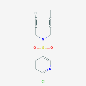molecular formula C12H11ClN2O2S B2670337 N-丁-2-炔基-6-氯-N-丙-2-炔基吡啶-3-磺酰胺 CAS No. 1436036-81-5