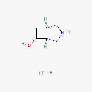 molecular formula C6H12ClNO B2670338 rac-(1R,5S,6R)-3-氮杂双环[3.2.0]庚烷-6-醇盐酸盐 CAS No. 2095192-21-3