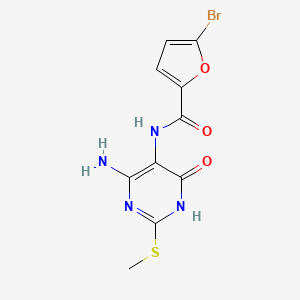 molecular formula C10H9BrN4O3S B2670344 N-(4-氨基-2-(甲硫基)-6-氧代-1,6-二氢嘧啶-5-基)-5-溴呋喃-2-甲酸胺 CAS No. 888425-39-6