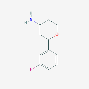 2-(3-Fluorophenyl)oxan-4-amine