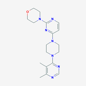molecular formula C18H25N7O B2670346 4-{4-[4-(5,6-Dimethylpyrimidin-4-yl)piperazin-1-yl]pyrimidin-2-yl}morpholine CAS No. 2415455-24-0