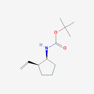 molecular formula C12H21NO2 B2670348 N-Boc-(+/-)-顺-2-乙烯基-环戊基-胺盐酸盐 CAS No. 1335032-01-3