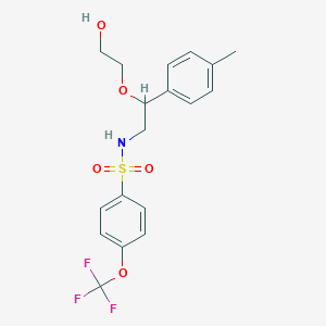 molecular formula C18H20F3NO5S B2670350 N-(2-(2-hydroxyethoxy)-2-(p-tolyl)ethyl)-4-(trifluoromethoxy)benzenesulfonamide CAS No. 1795485-48-1